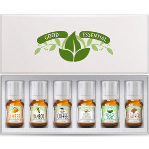 Good Essential Sweet Scents Fragrance Oil Set with six aromatic oils in a gift box.
