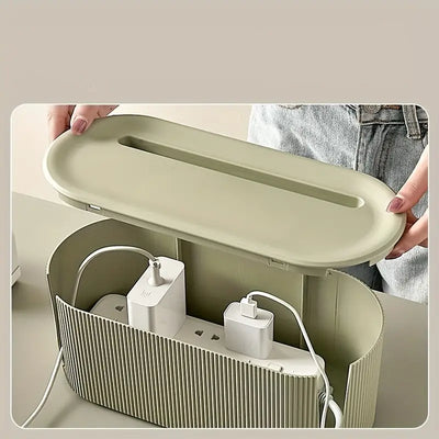 Cable Management Box - Organizer for Desk & TV Cables