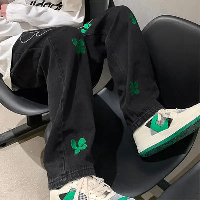 Embroidered High Street Jeans for Men