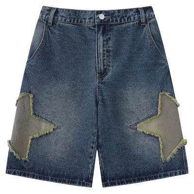 Vintage Star Patch Jeans for Men featuring unique star patch detailing and a modern fit.