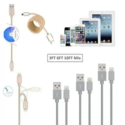 Charging Cables 3ft-6ft-10ft All 3 Included