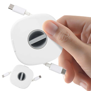 Cable Winder Smooth in hand, showcasing its design for effortless organization of charging cords and earphones.