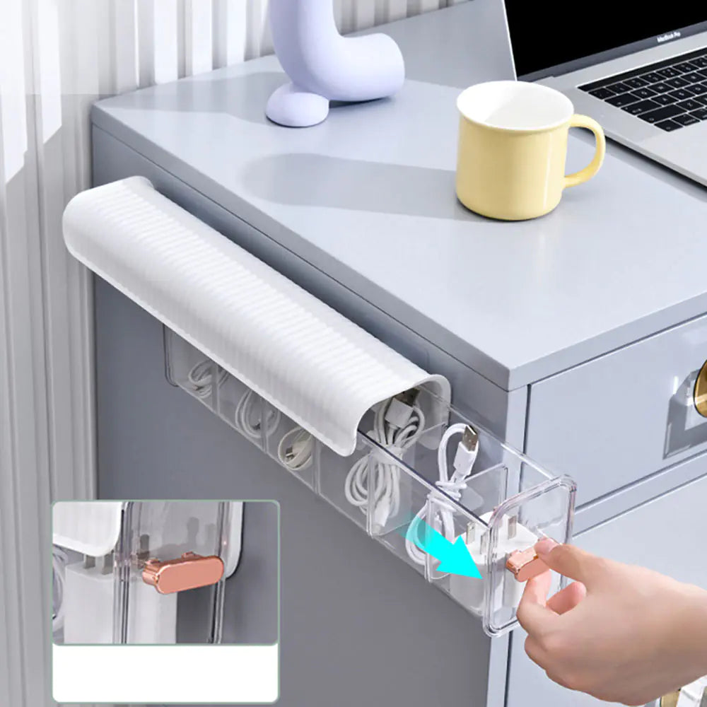 Wall-Mounted Data Cable Storage Box for Chargers