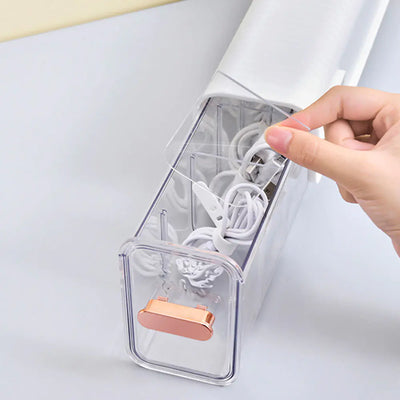 Wall-Mounted Data Cable Storage Box for Chargers